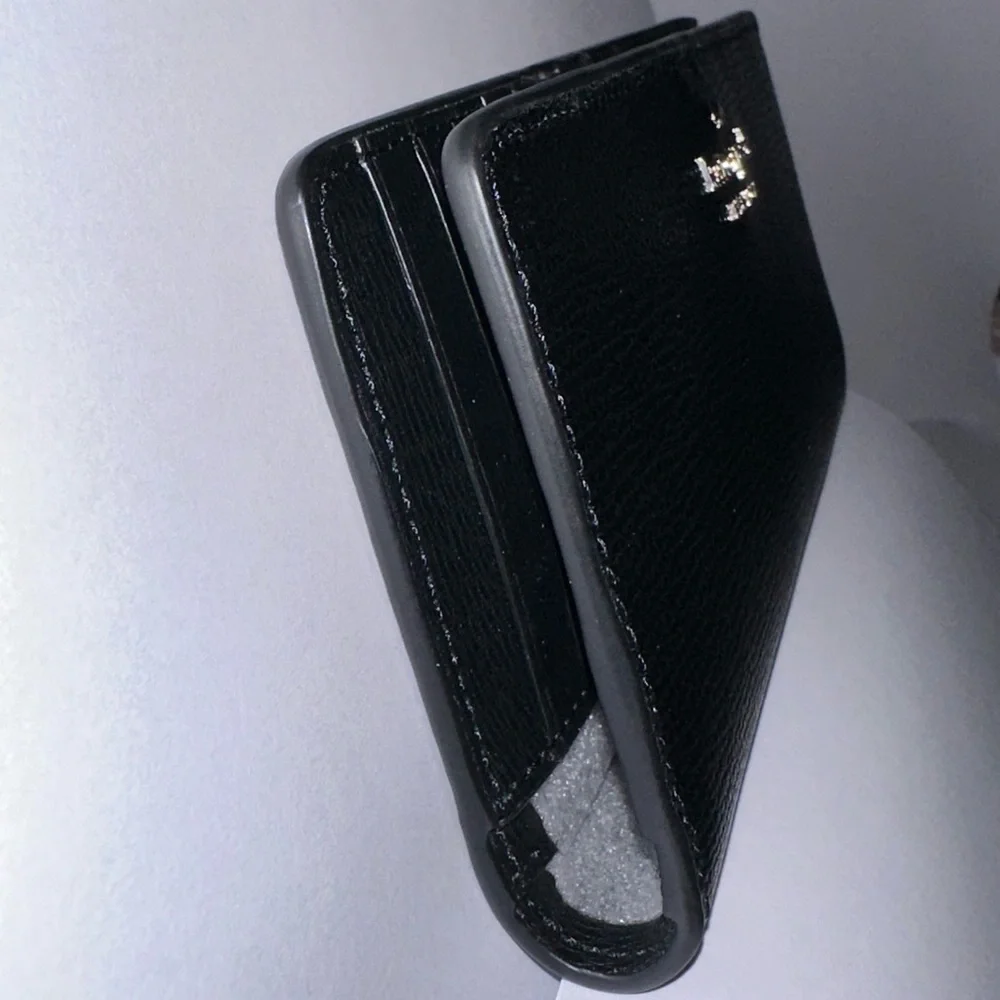 Kate Spade Black Refined Grain Leather Darcy Large Slim Bifold Wallet New w/ Tag - Picture 7 of 14